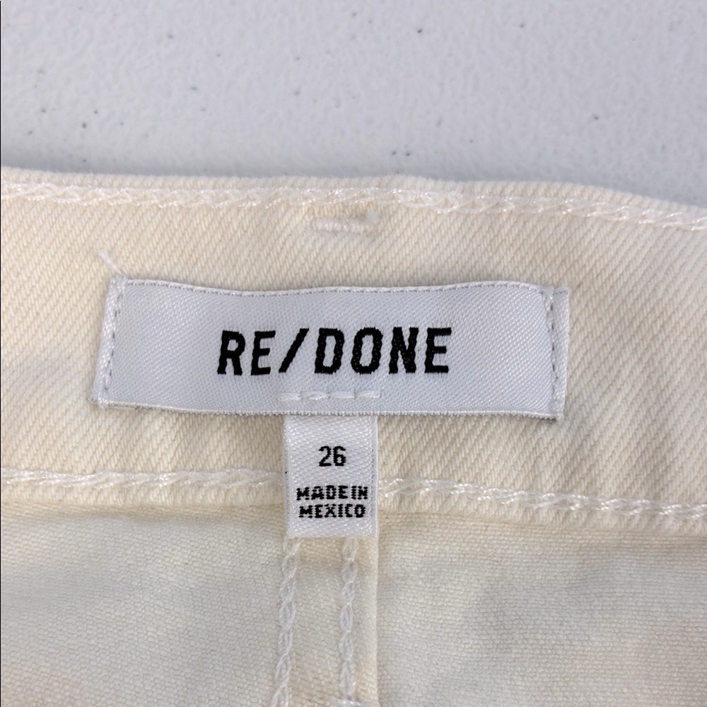 RE/DONE 90s High Rise Ankle Crop Jean Vintage White Button-Fly Slim Levis 26 - Picture 13 of 15